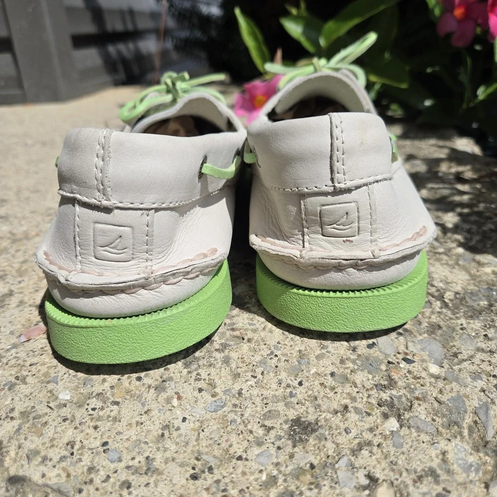Sperry Top-Sider Boat Shoes Mens 11.5  Ivory/ Beige Green